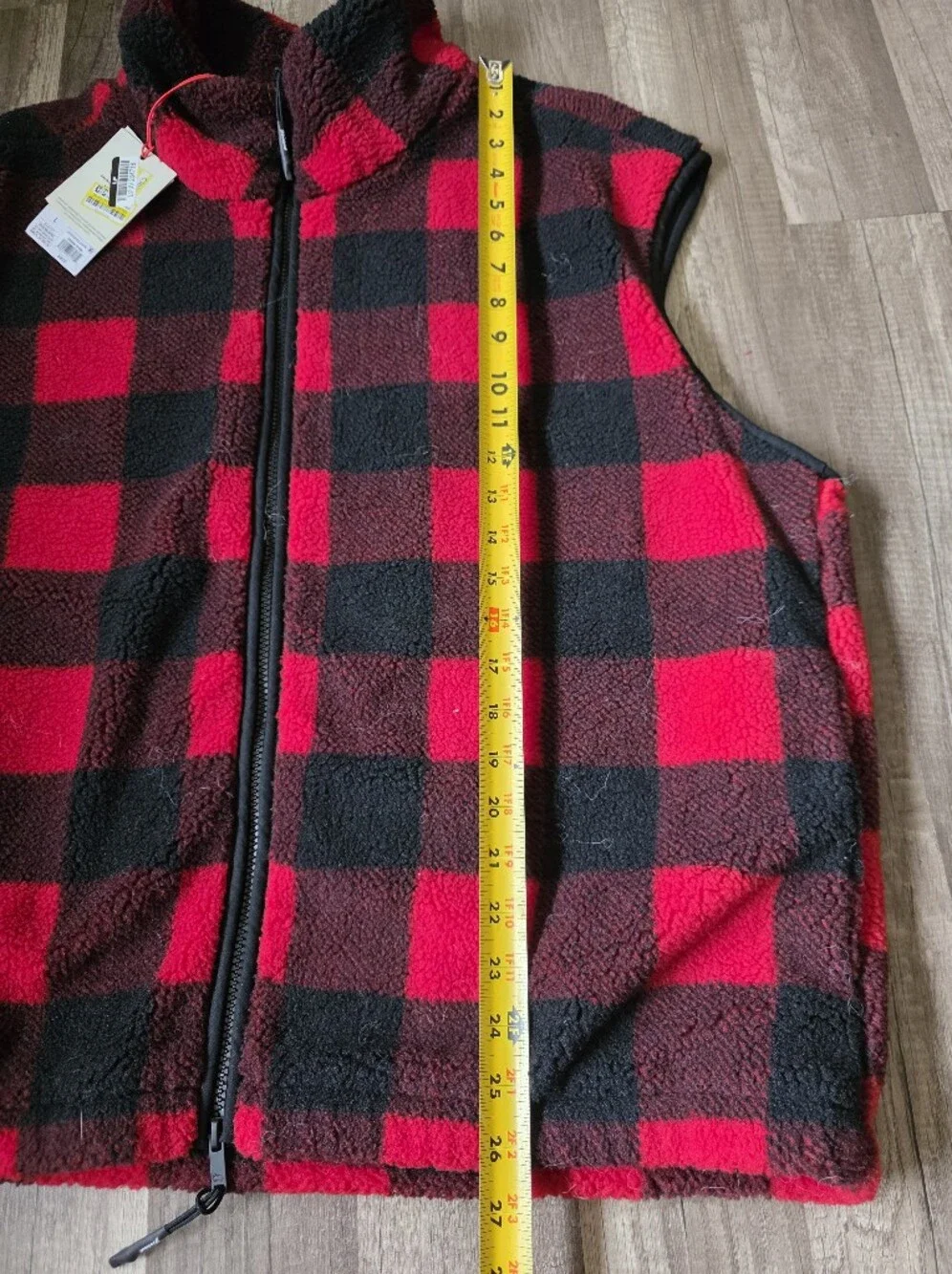 Men's WOOLRICH X TARGET Red & Black Buffalo Check Fleece Vest Gorpcore Granola